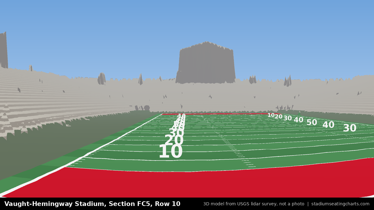 View from Vaught-Hemingway Stadium Section FC5, Row 10, looking toward the field