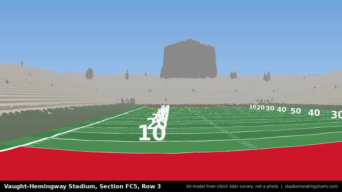 View from Vaught-Hemingway Stadium Section FC5, Row 3, looking toward the field