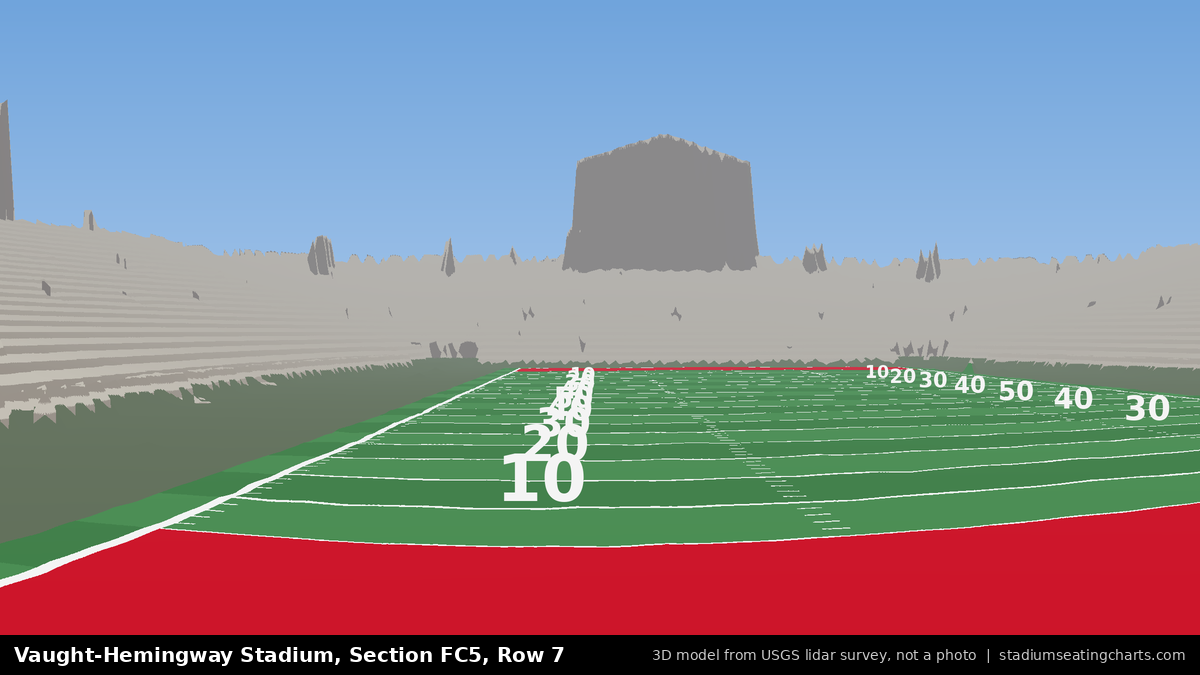 View from Vaught-Hemingway Stadium Section FC5, Row 7, looking toward the field