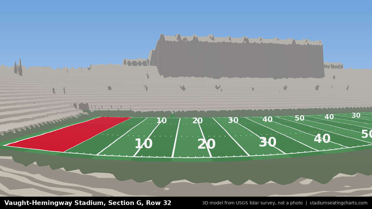 View from Vaught-Hemingway Stadium Section G, Row 32, looking toward the field