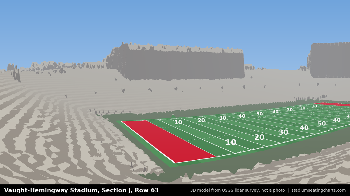 View from Vaught-Hemingway Stadium Section J, Row 63, looking toward the field