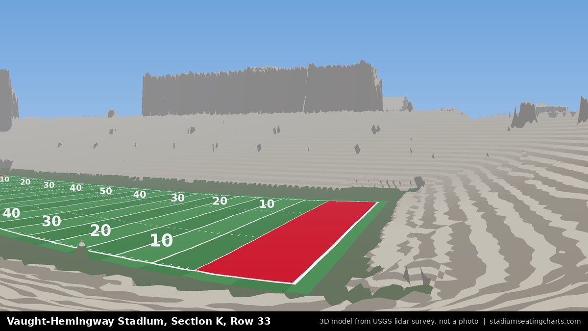 View from Vaught-Hemingway Stadium Section K, Row 33, looking toward the field