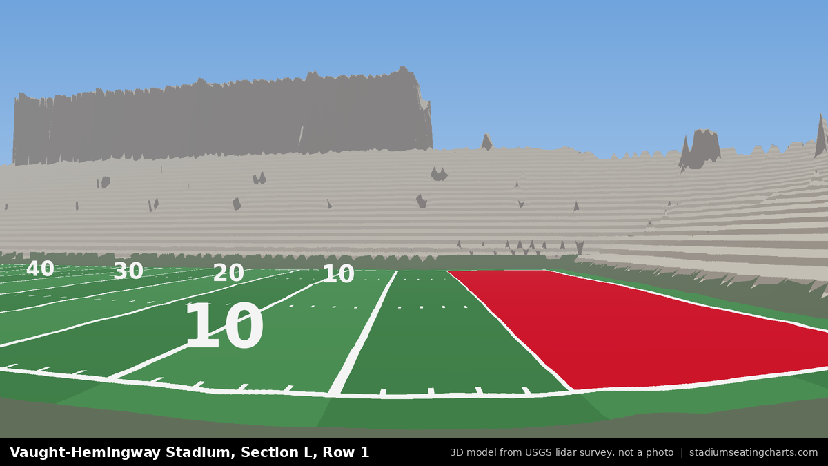 View from Vaught-Hemingway Stadium Section L, Row 1, looking toward the field