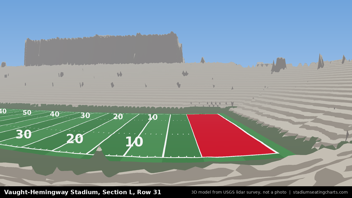 View from Vaught-Hemingway Stadium Section L, Row 31, looking toward the field