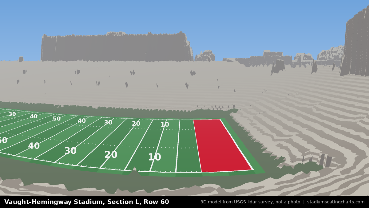 View from Vaught-Hemingway Stadium Section L, Row 60, looking toward the field