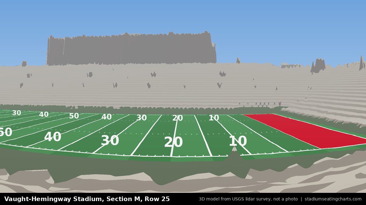 View from Vaught-Hemingway Stadium Section M, Row 25, looking toward the field