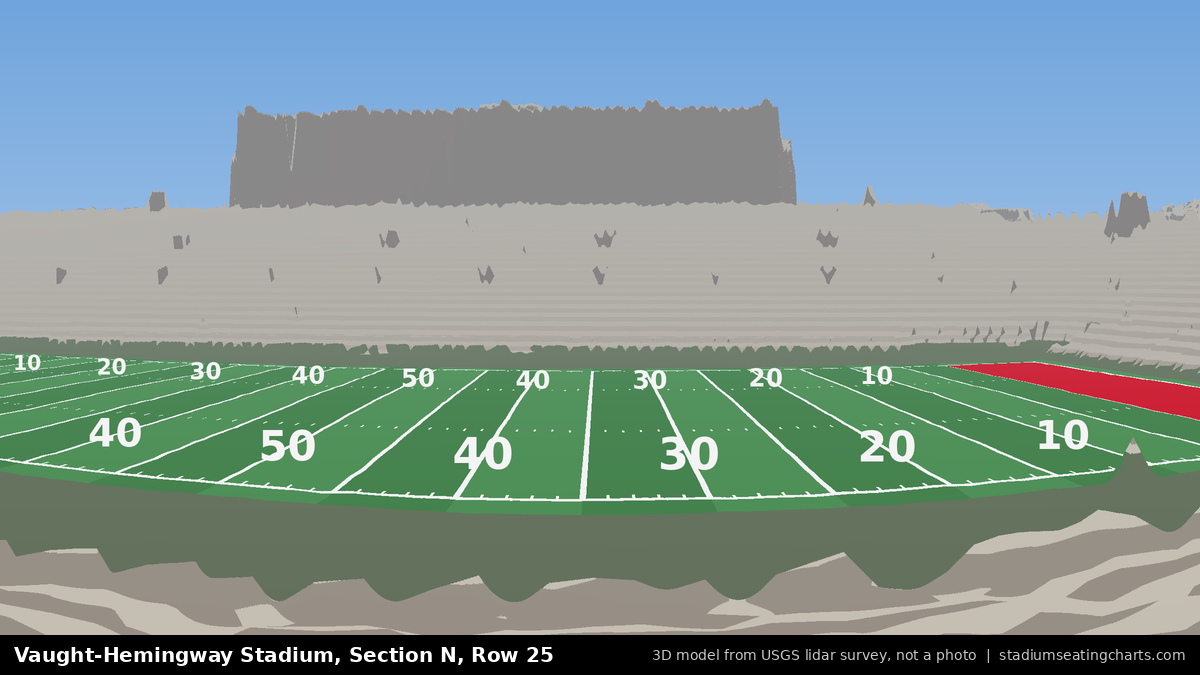 View from Vaught-Hemingway Stadium Section N, Row 25, looking toward the field