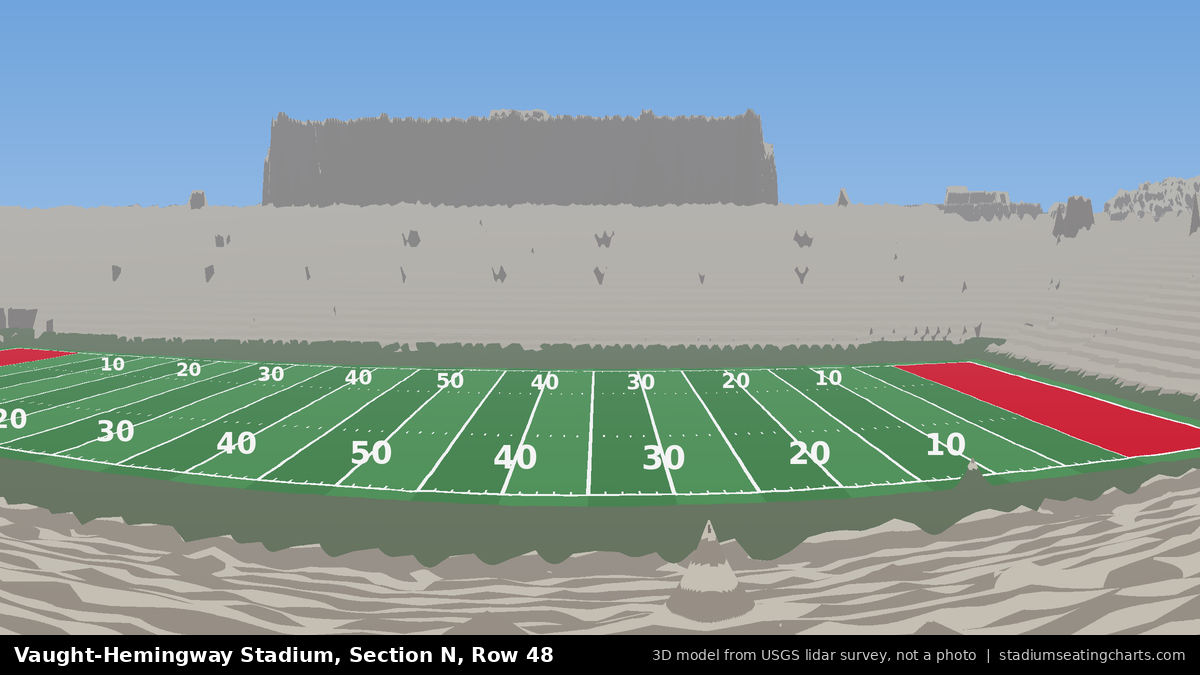 View from Vaught-Hemingway Stadium Section N, Row 48, looking toward the field