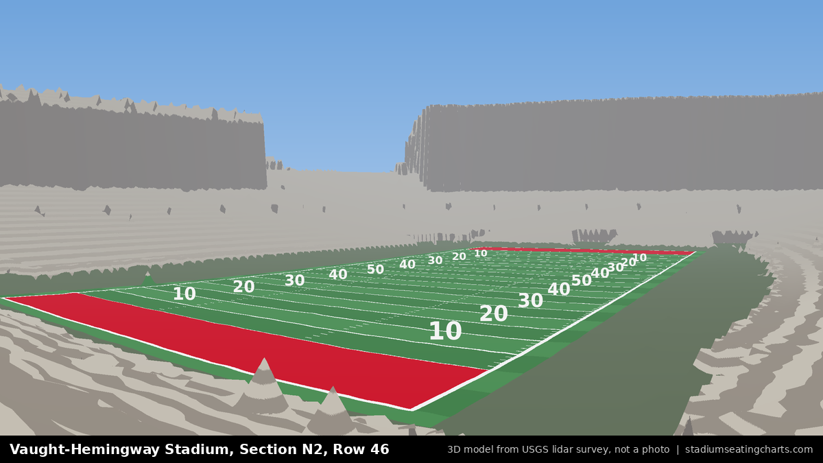 View from Vaught-Hemingway Stadium Section N2, Row 46, looking toward the field
