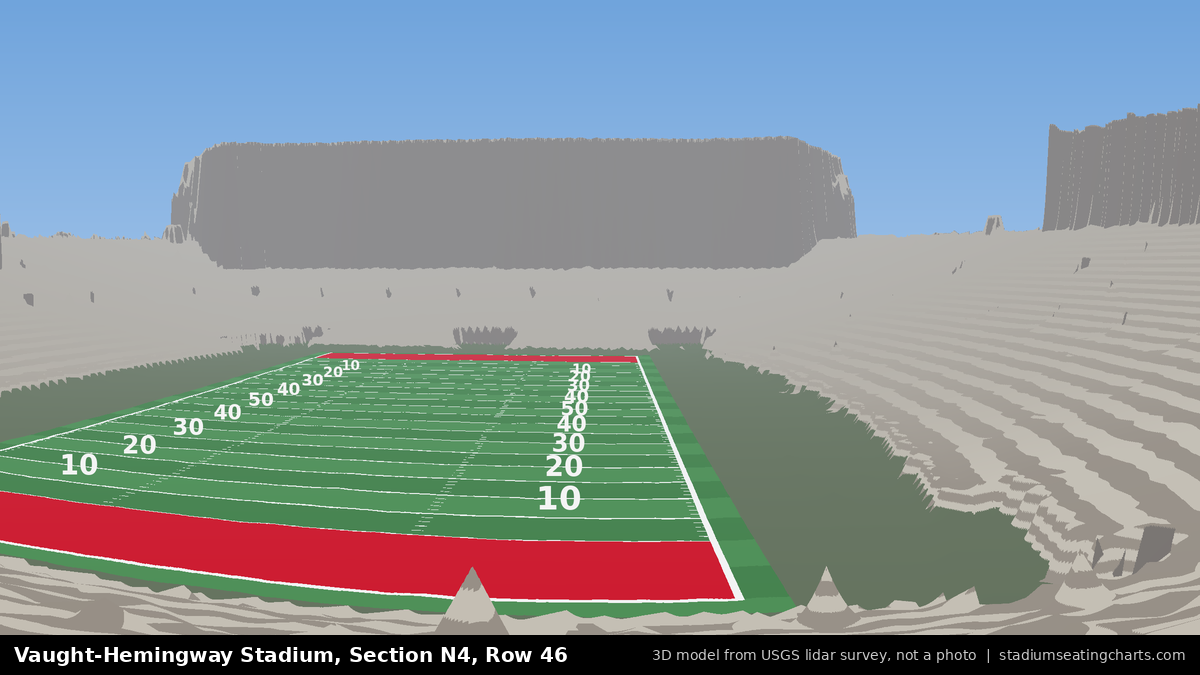 View from Vaught-Hemingway Stadium Section N4, Row 46, looking toward the field
