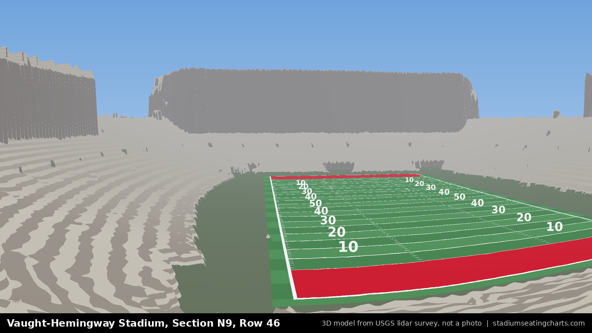View from Vaught-Hemingway Stadium Section N9, Row 46, looking toward the field