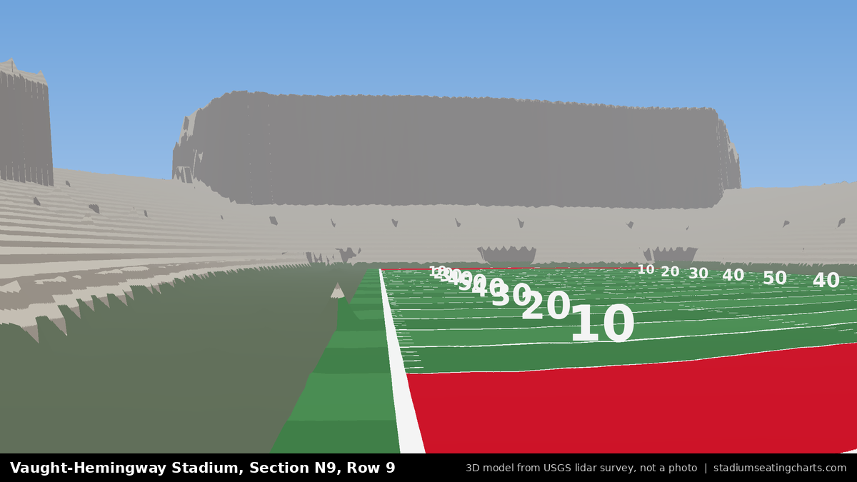 View from Vaught-Hemingway Stadium Section N9, Row 9, looking toward the field