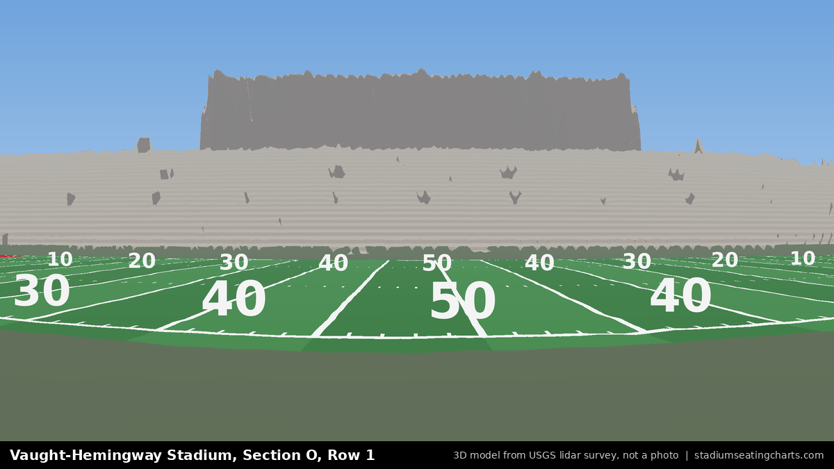 View from Vaught-Hemingway Stadium Section O, Row 1, looking toward the field