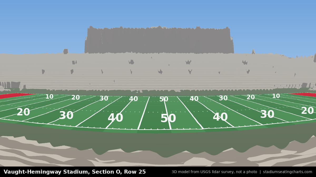 View from Vaught-Hemingway Stadium Section O, Row 25, looking toward the field