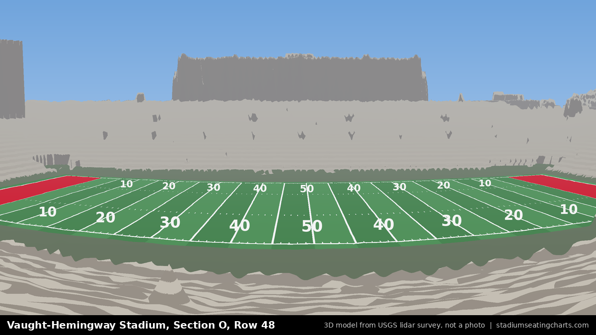 View from Vaught-Hemingway Stadium Section O, Row 48, looking toward the field