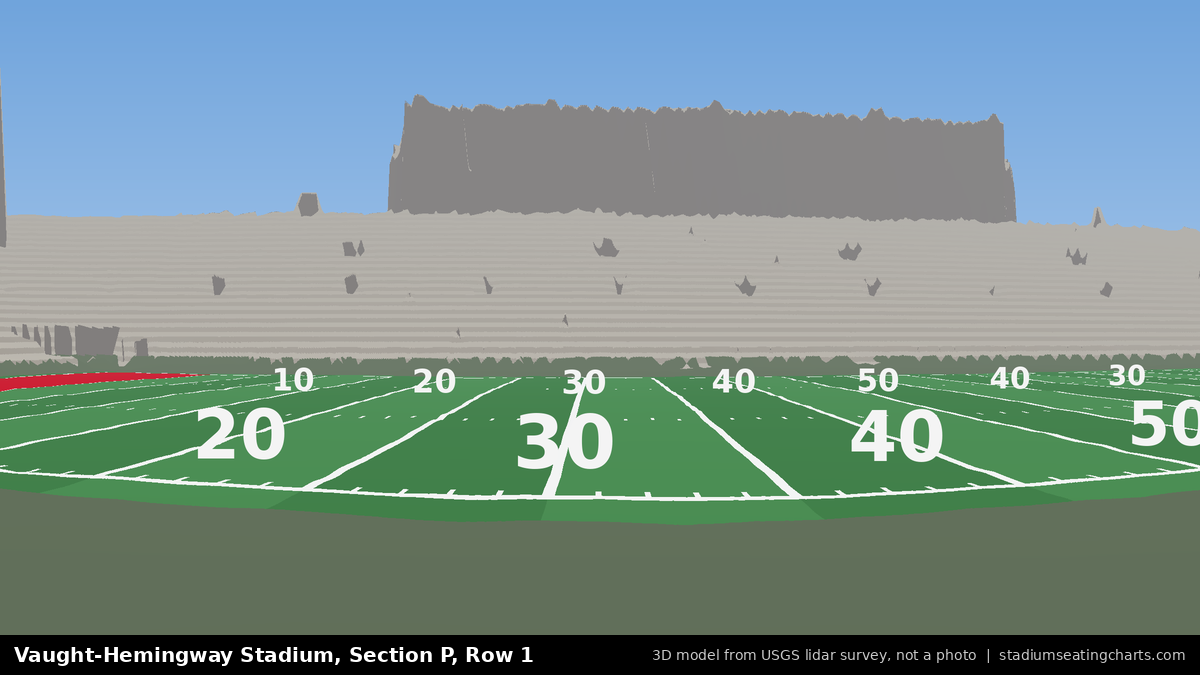 View from Vaught-Hemingway Stadium Section P, Row 1, looking toward the field