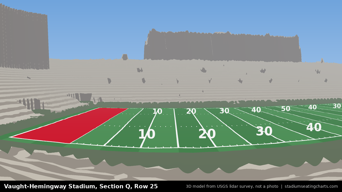 View from Vaught-Hemingway Stadium Section Q, Row 25, looking toward the field