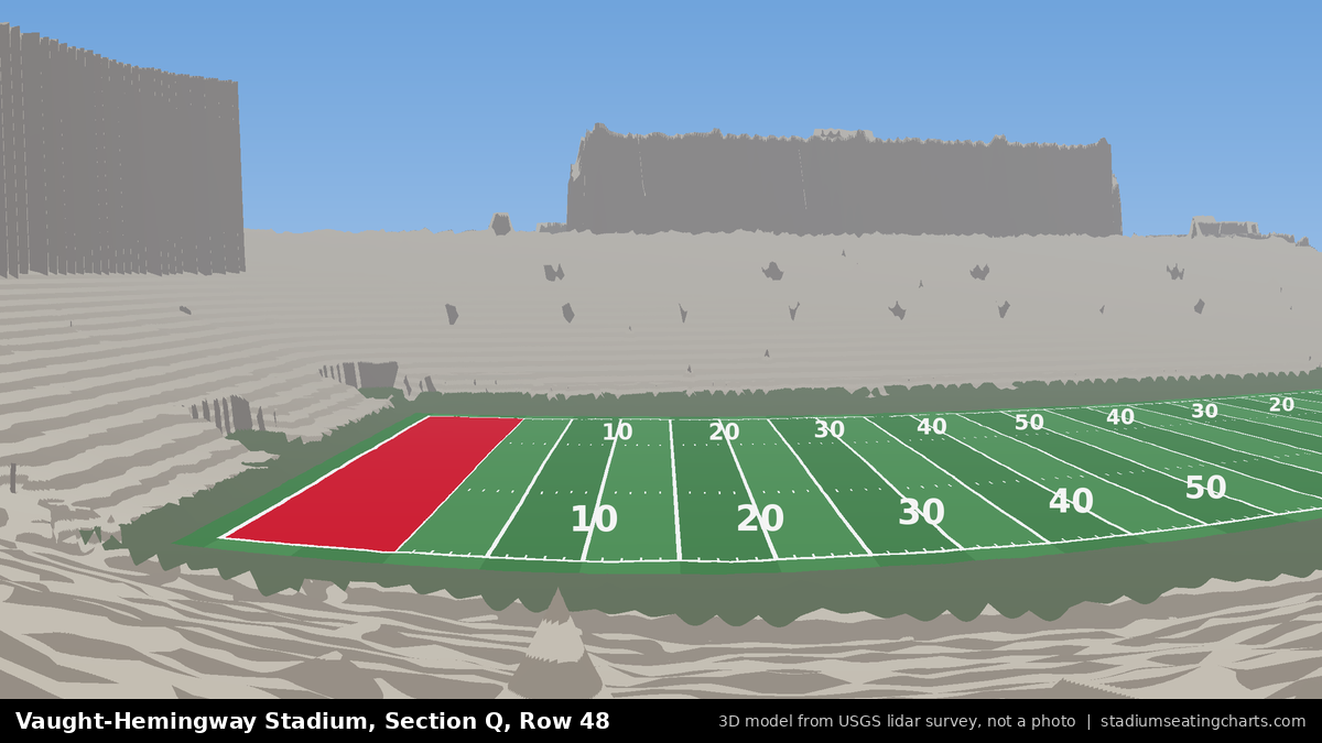 View from Vaught-Hemingway Stadium Section Q, Row 48, looking toward the field