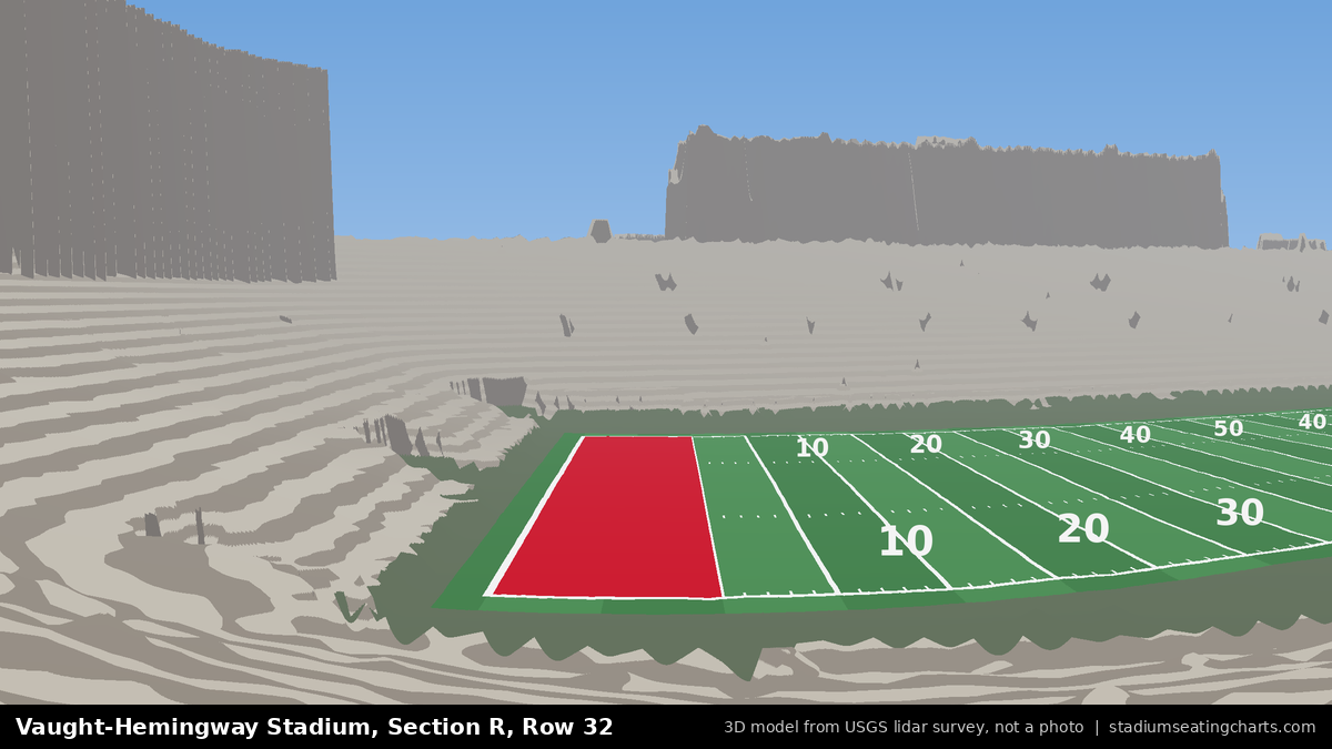View from Vaught-Hemingway Stadium Section R, Row 32, looking toward the field