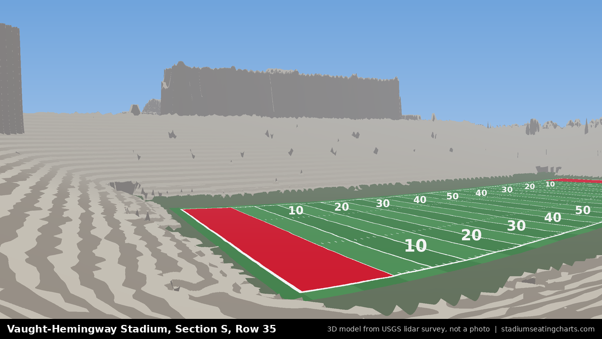 View from Vaught-Hemingway Stadium Section S, Row 35, looking toward the field