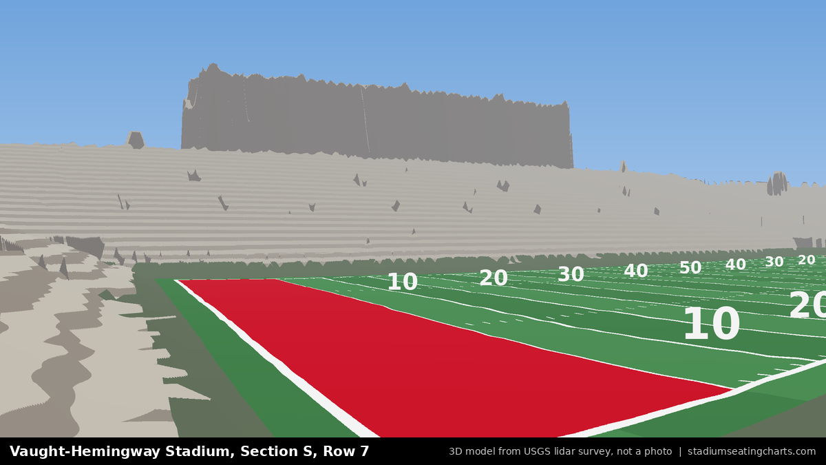 View from Vaught-Hemingway Stadium Section S, Row 7, looking toward the field