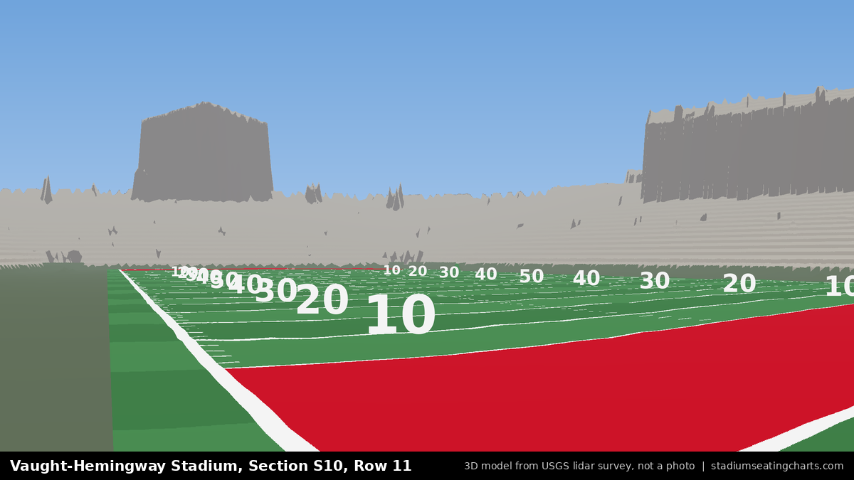 View from Vaught-Hemingway Stadium Section S10, Row 11, looking toward the field