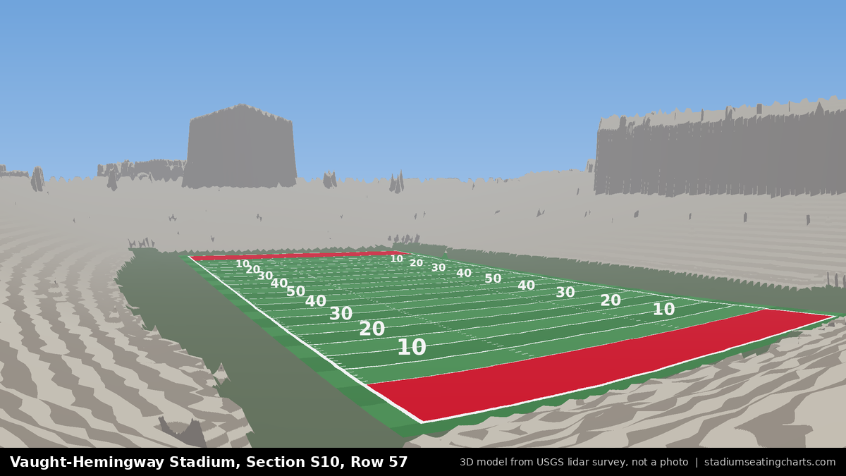 View from Vaught-Hemingway Stadium Section S10, Row 57, looking toward the field