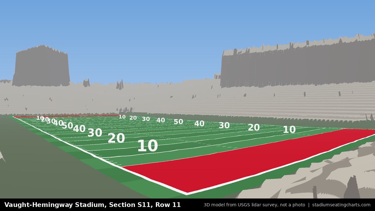 View from Vaught-Hemingway Stadium Section S11, Row 11, looking toward the field