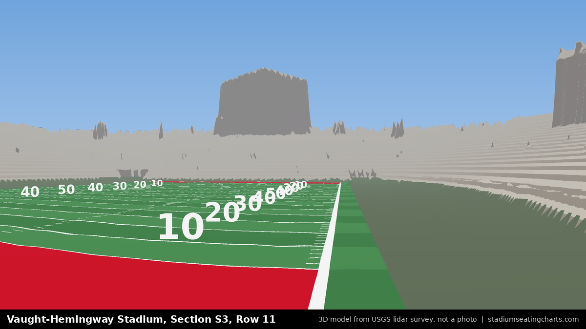View from Vaught-Hemingway Stadium Section S3, Row 11, looking toward the field