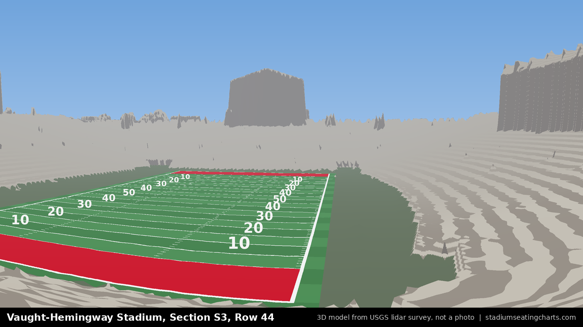 View from Vaught-Hemingway Stadium Section S3, Row 44, looking toward the field