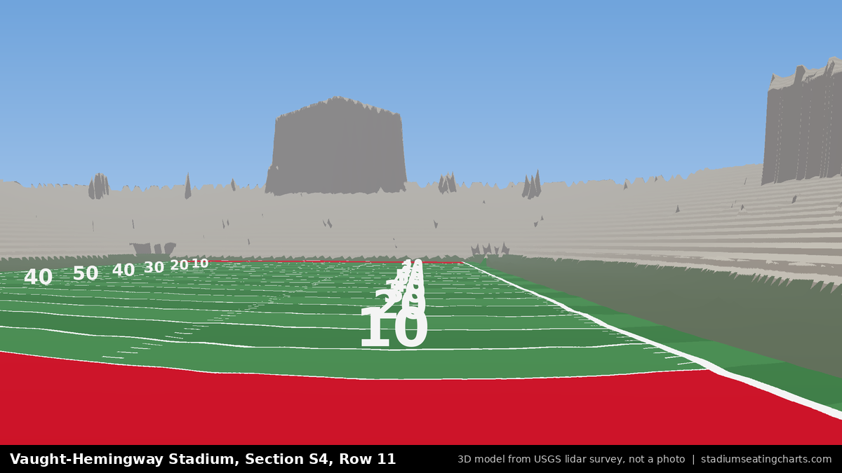 View from Vaught-Hemingway Stadium Section S4, Row 11, looking toward the field