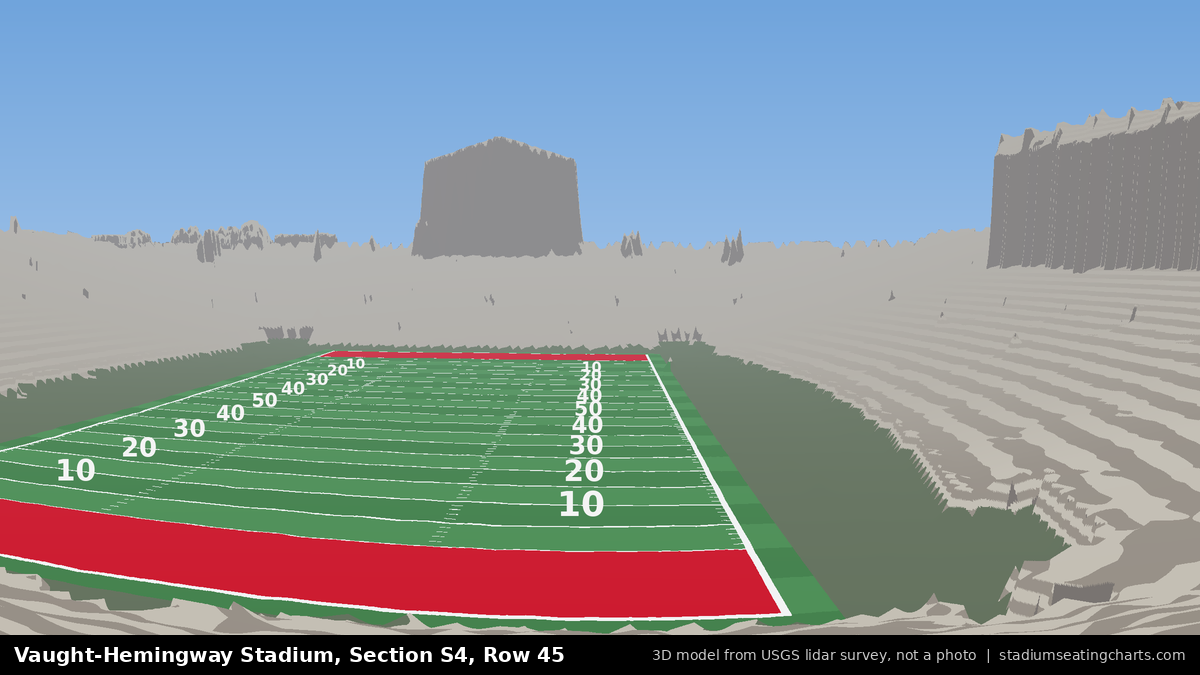 View from Vaught-Hemingway Stadium Section S4, Row 45, looking toward the field
