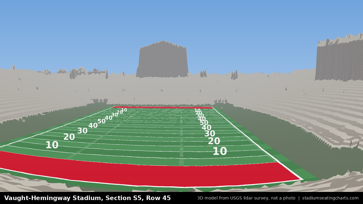 View from Vaught-Hemingway Stadium Section S5, Row 45, looking toward the field