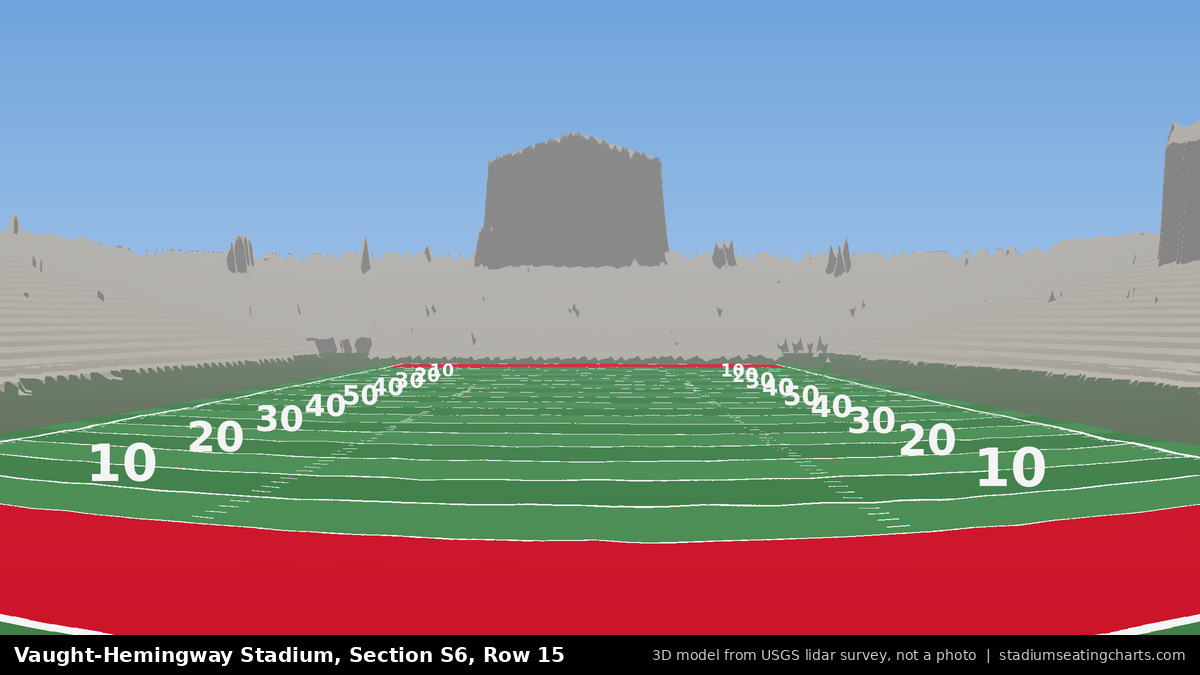 View from Vaught-Hemingway Stadium Section S6, Row 15, looking toward the field