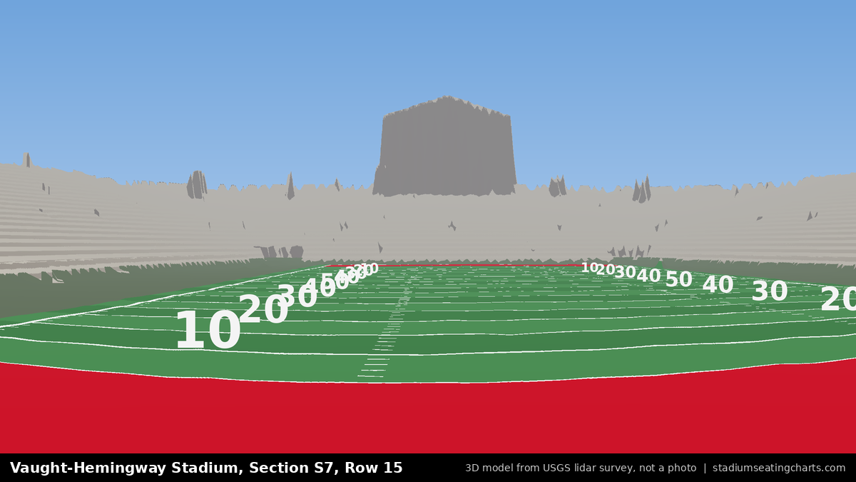 View from Vaught-Hemingway Stadium Section S7, Row 15, looking toward the field