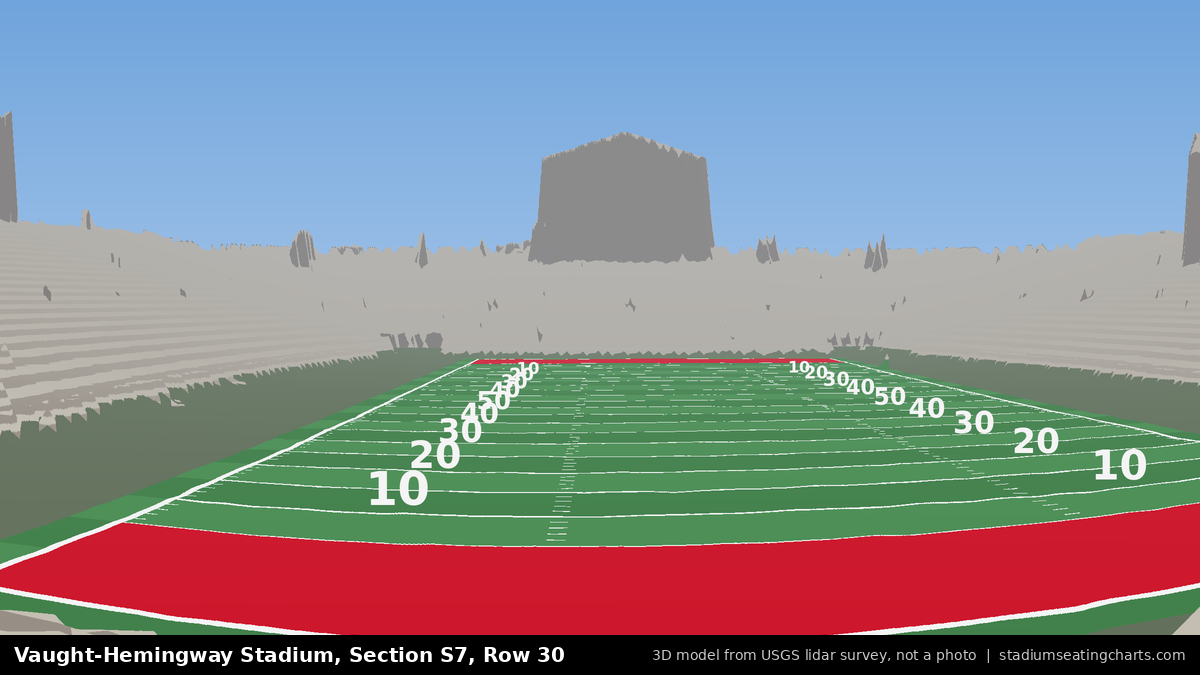 View from Vaught-Hemingway Stadium Section S7, Row 30, looking toward the field