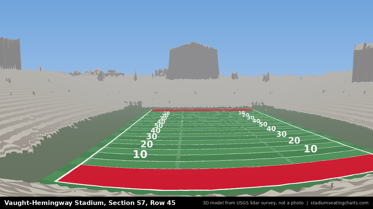 View from Vaught-Hemingway Stadium Section S7, Row 45, looking toward the field