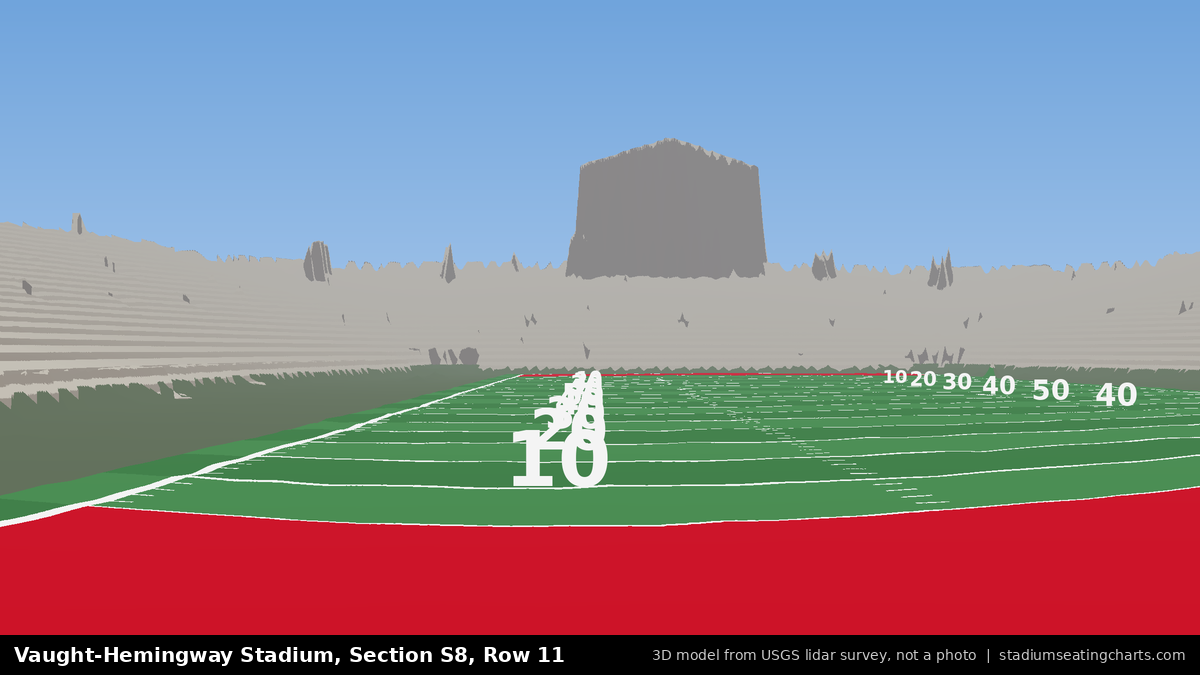 View from Vaught-Hemingway Stadium Section S8, Row 11, looking toward the field