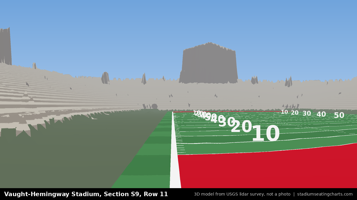 View from Vaught-Hemingway Stadium Section S9, Row 11, looking toward the field