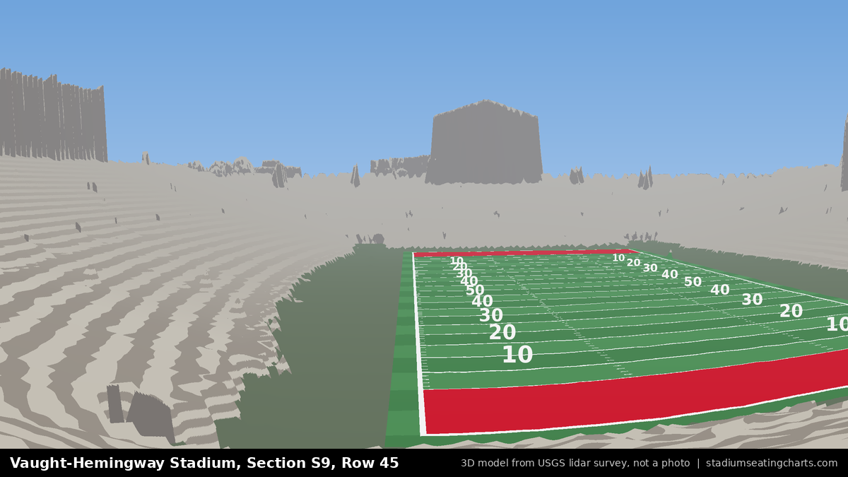 View from Vaught-Hemingway Stadium Section S9, Row 45, looking toward the field