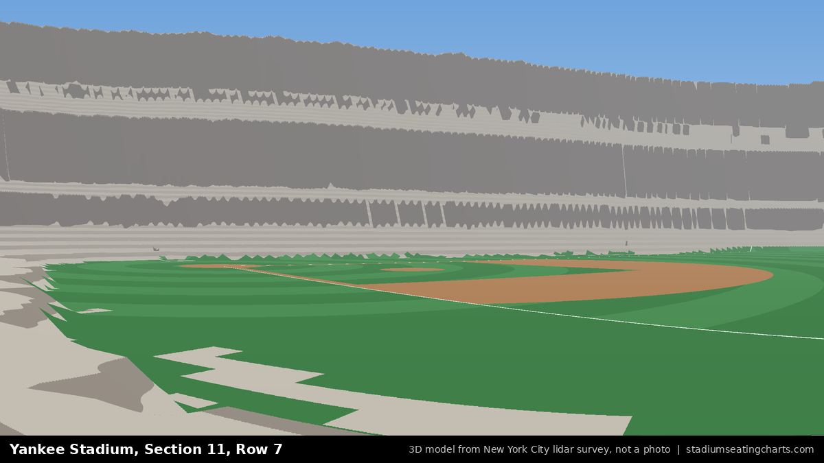 View from Yankee Stadium Section 11, Row 7, looking toward the pitcher's mound