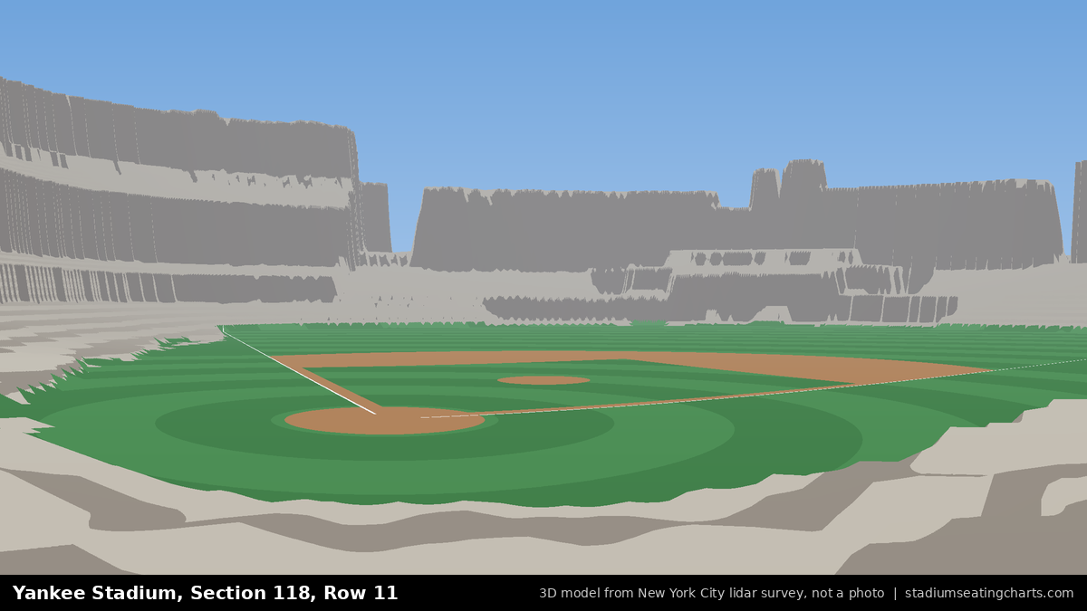 View from Yankee Stadium Section 118, Row 11, looking toward the pitcher's mound