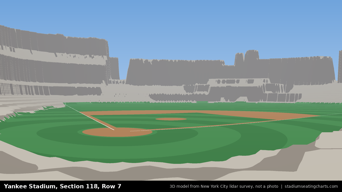 View from Yankee Stadium Section 118, Row 7, looking toward the pitcher's mound