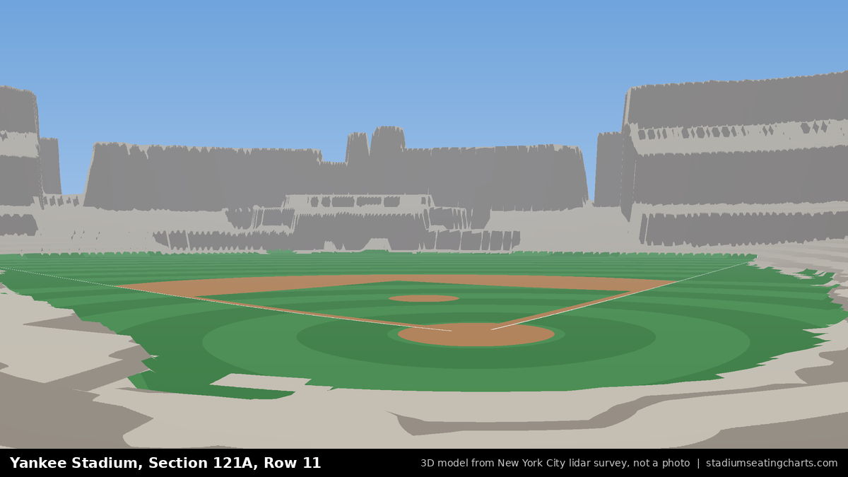 View from Yankee Stadium Section 121A, Row 11, looking toward the pitcher's mound