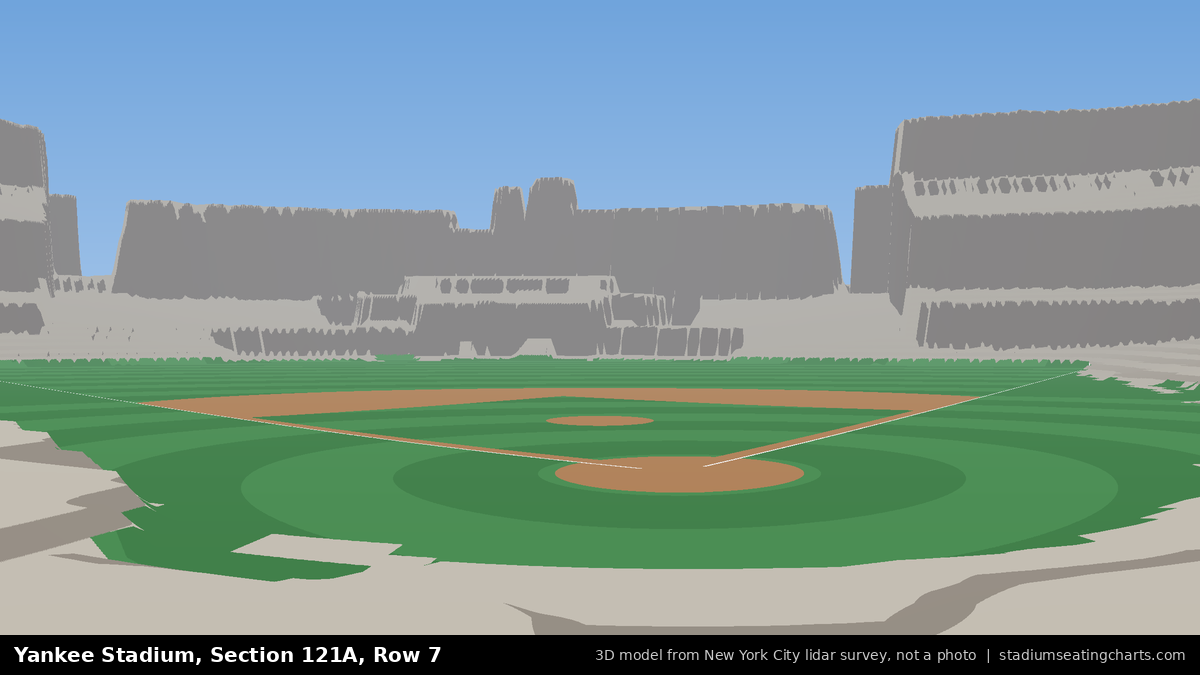 View from Yankee Stadium Section 121A, Row 7, looking toward the pitcher's mound