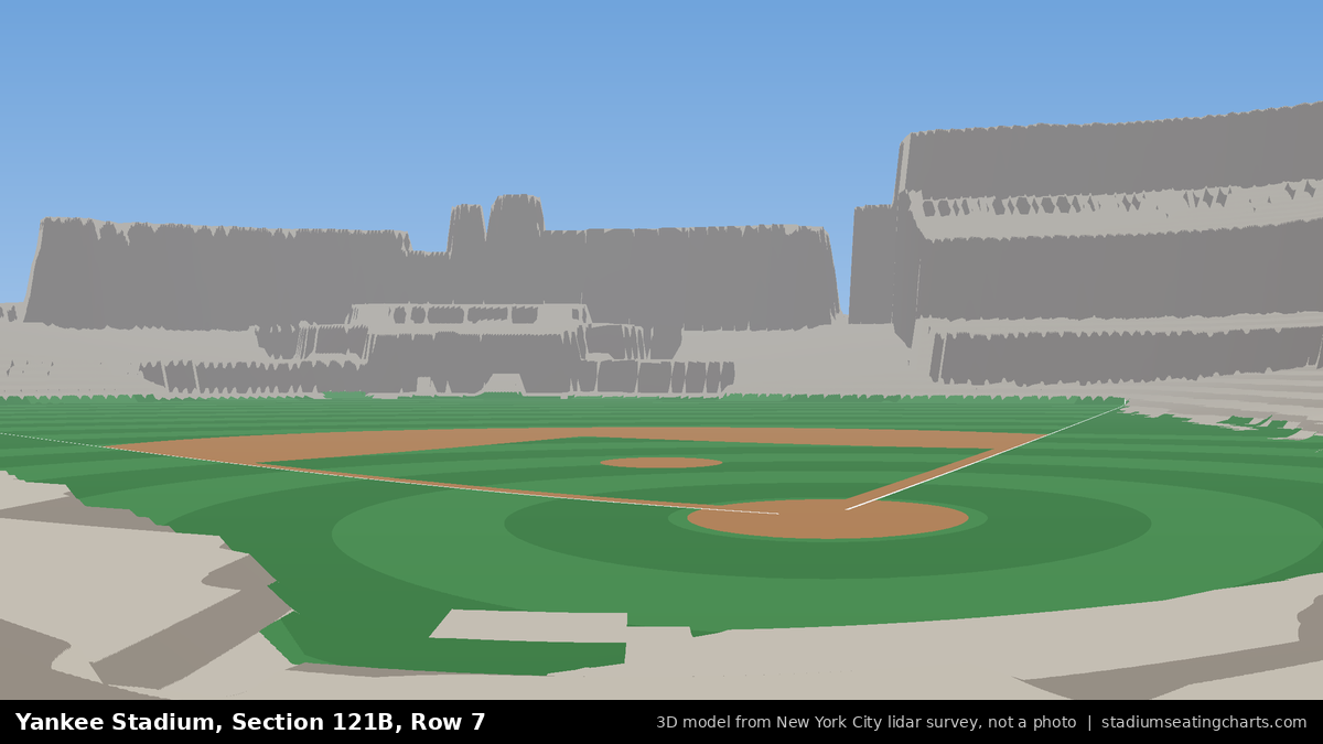 View from Yankee Stadium Section 121B, Row 7, looking toward the pitcher's mound