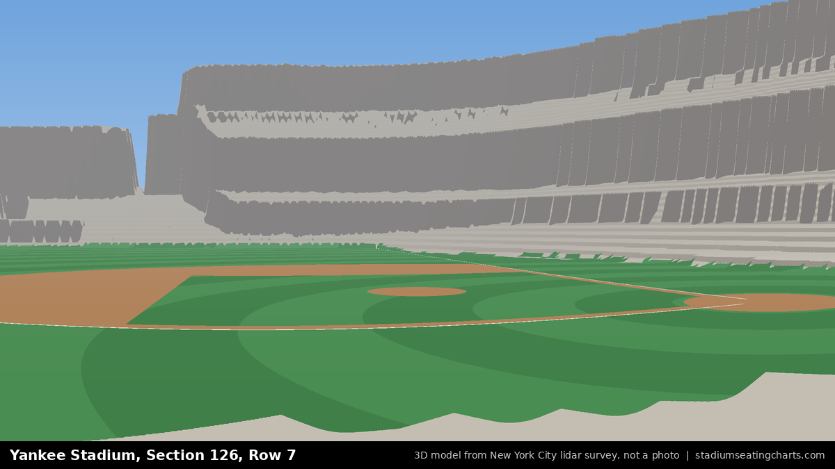 View from Yankee Stadium Section 126, Row 7, looking toward the pitcher's mound