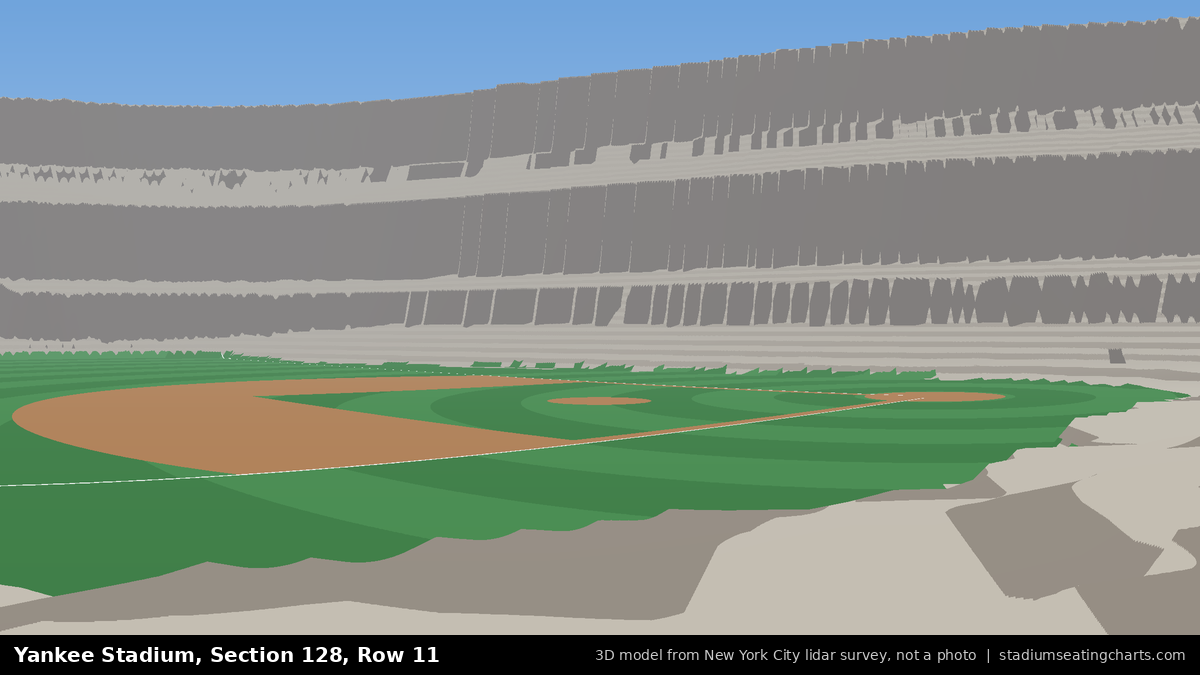 View from Yankee Stadium Section 128, Row 11, looking toward the pitcher's mound
