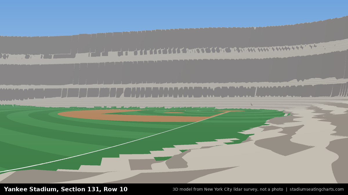View from Yankee Stadium Section 131, Row 10, looking toward the pitcher's mound