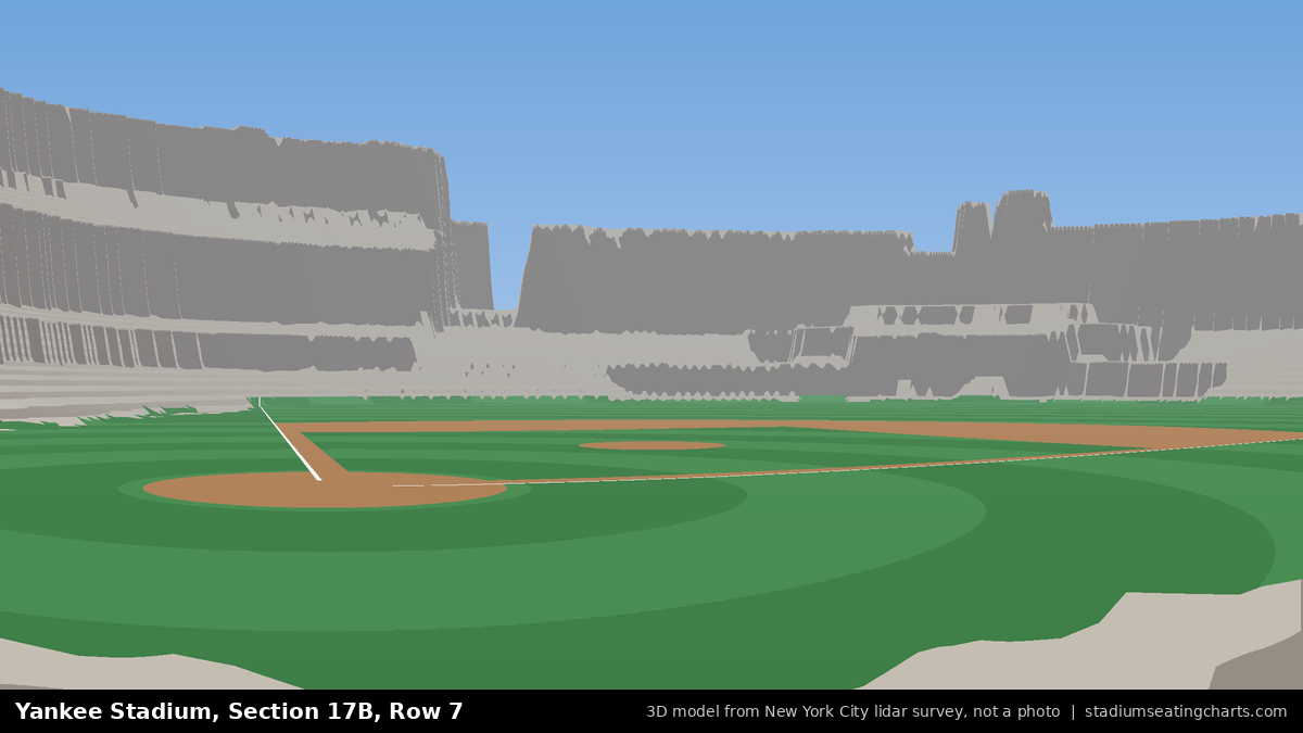View from Yankee Stadium Section 17B, Row 7, looking toward the pitcher's mound